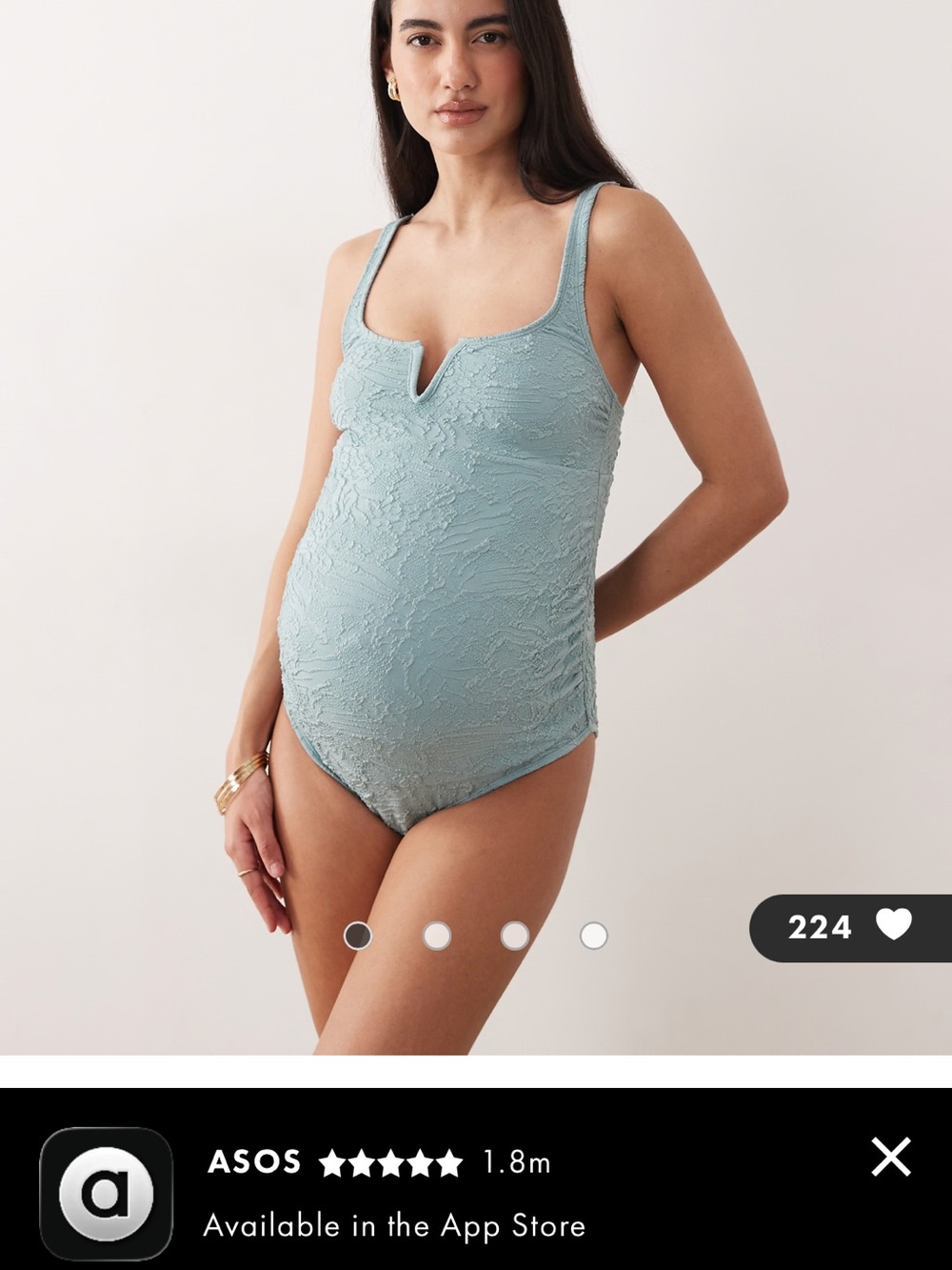 ASOS Sage Green Lace Maternity One-Piece Swimsuit